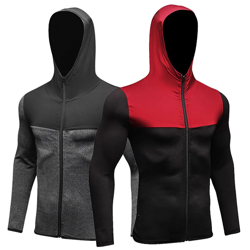 OEM Hot Selling Athletic Wear Clothing Men Blank Hoodies Outdoor  Men Hooded  Sport Running Coat Jacket