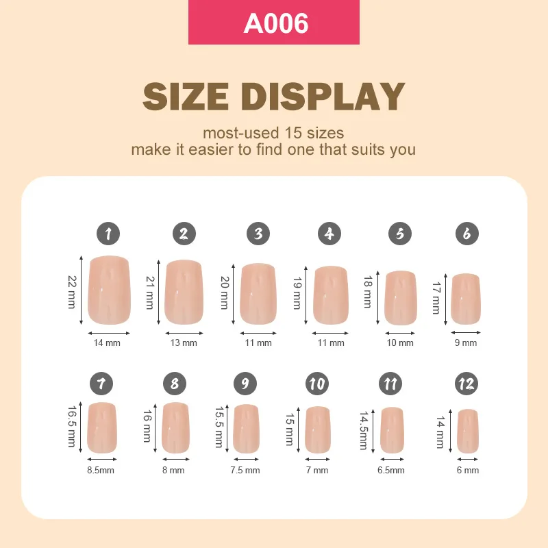 Patch Solid Color 12-color Boxed Bright Nail 288 Pieces Press on Nails