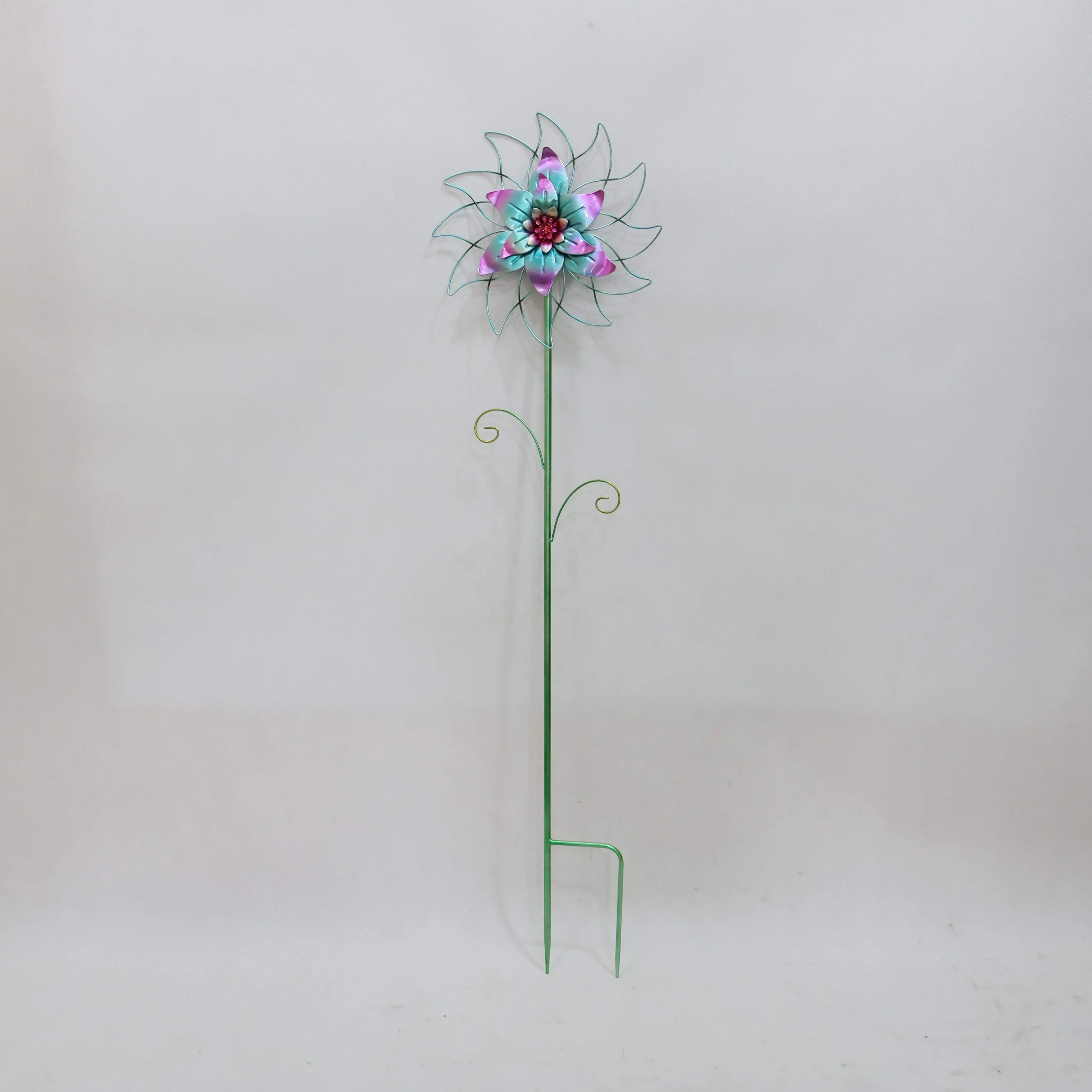 Blooming Color Flower Stakes Garden Stake Outdoor Plant Pick Cute Metal Flower Stake Art Ornament Decor Lawn Yard Patio
