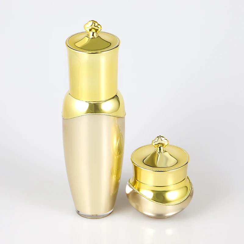 Wholesale lotion beauty containers cosmetic set bottles acrylic jar with pump 20ml 30ml  80ml