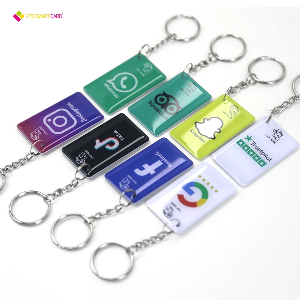YTS factory price customize Waterproof  nfc rfid chip keychain access control epoxy rfid card chip