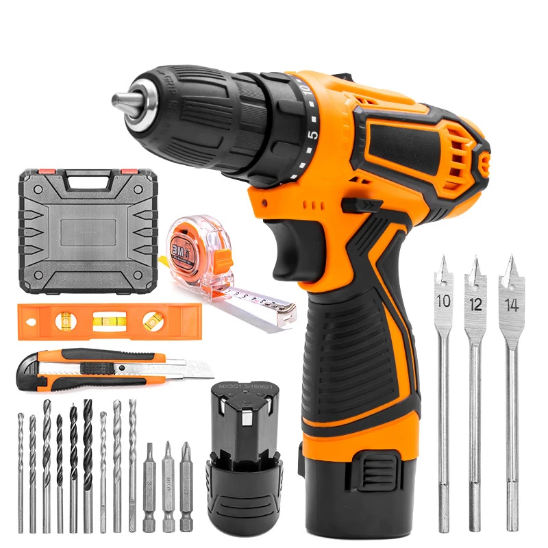 electric cordless drill tool  set accessories carpentry drill bit power impact electric brushless drills
