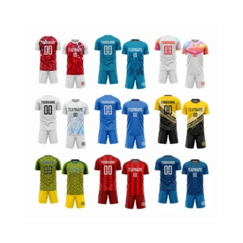 Unique Style Sublimation Cheap Soccer Jersey Football Uniform Kit Blank Style Personalized Customization Sportswear Blue Red