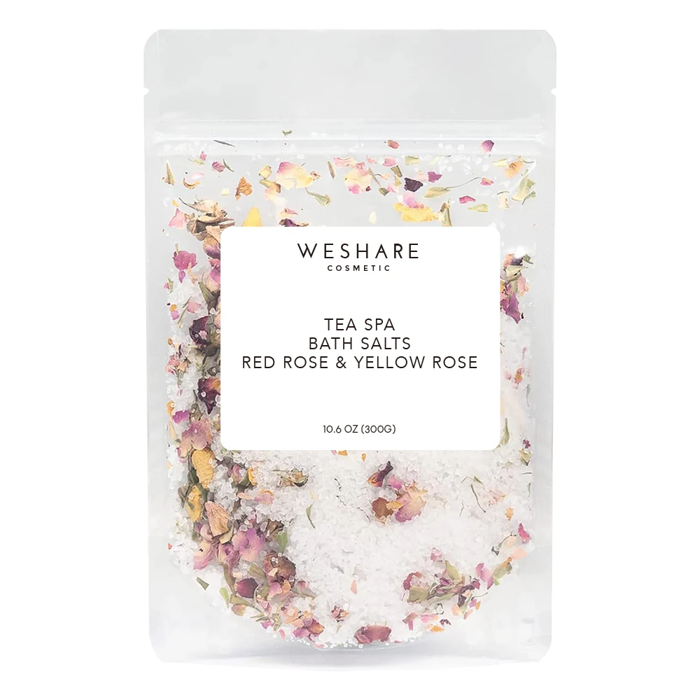 Оптовая продажа, обезболивающая ванна для восстановления мышц, замачивание, коллекция солей для ванны с индивидуальным логотипом Dead Sea, обогащенная лепестком розы