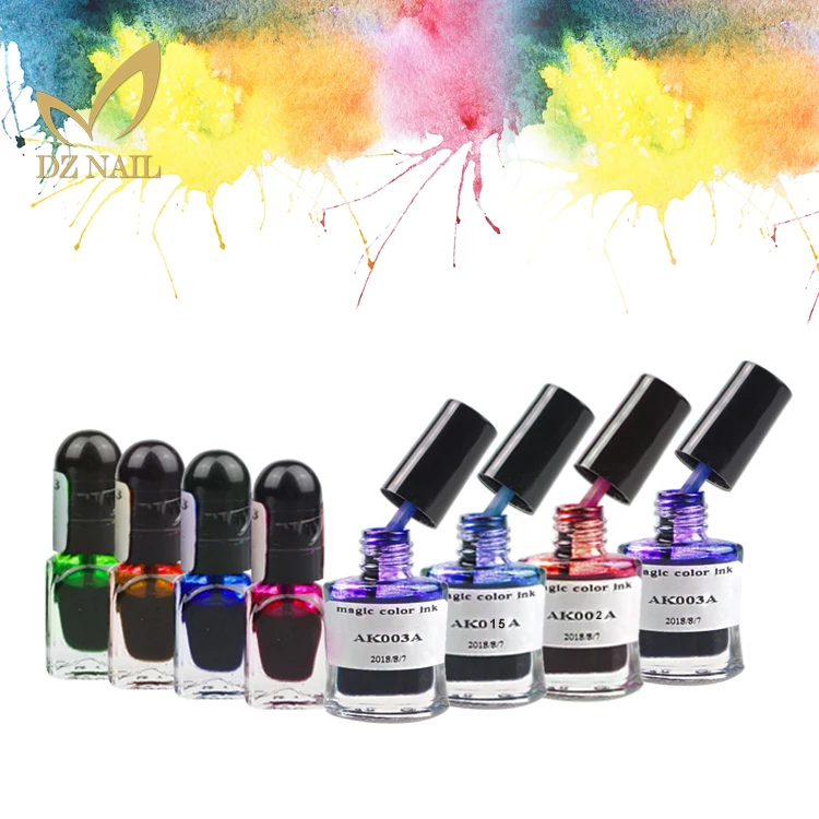 Оптовая продажа, Жидкий Гель-лак для ногтей DZ 5 мл 15 мл, цветущий гель, мраморные акварельные чернила
