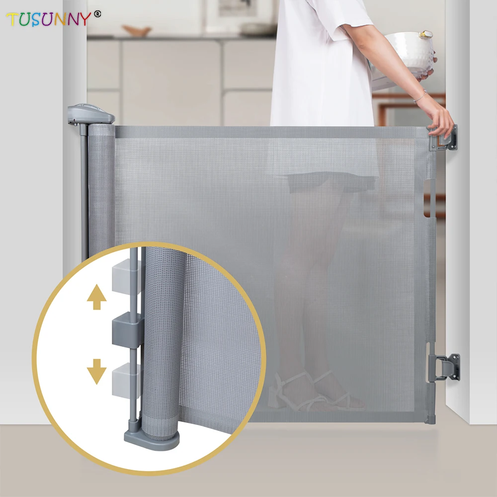 Extendable child safety fence Aluminium baby safety gate for stairs