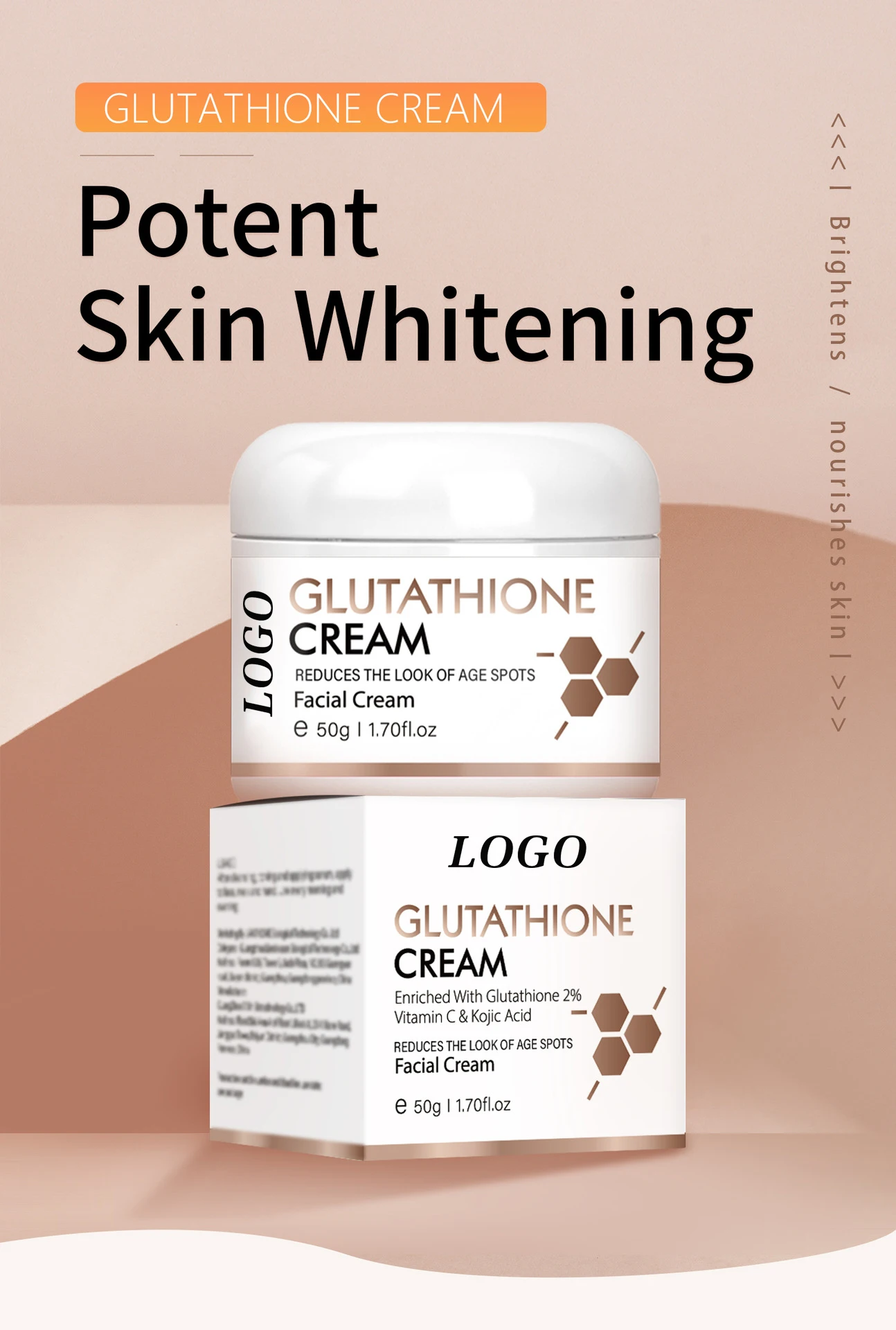 BLIW Private Label Beauty Anti Wrinkle Dark Spot Remover Nourishing Moisturizer Glutathione Whitening Skin Facial Cream