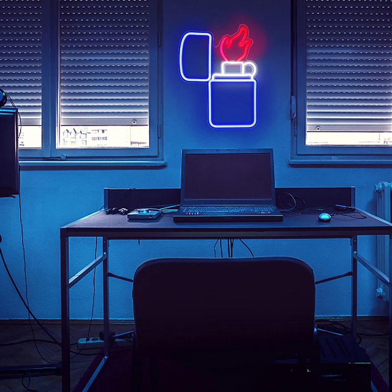 Hot Sale WanXing Lighter Shape Neon Sign Fashion Logo Custom Cafe Bar Xmas Wedding Birthday Party Acrylic Neon Light For Wall