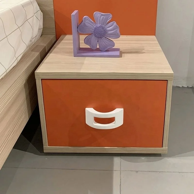 EUAD113 Modern Youth Children Sleeping Single Bed Night Stand Including High Bed Back Board Customize Kids Wooden Floor Bed