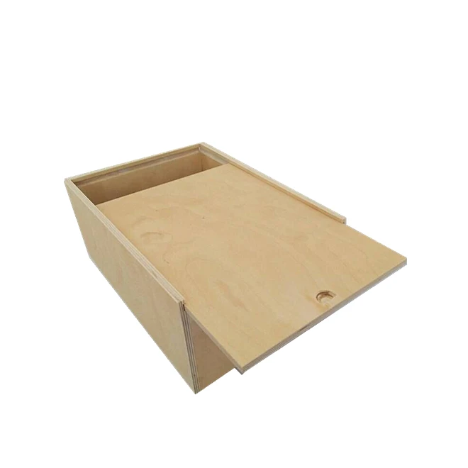 Birch Plywood Keepsakes Box with Sliding Lid Multiplex Board Wooden Storage Boxes Gift Box Packaging Wood Case for Gift Wrapping