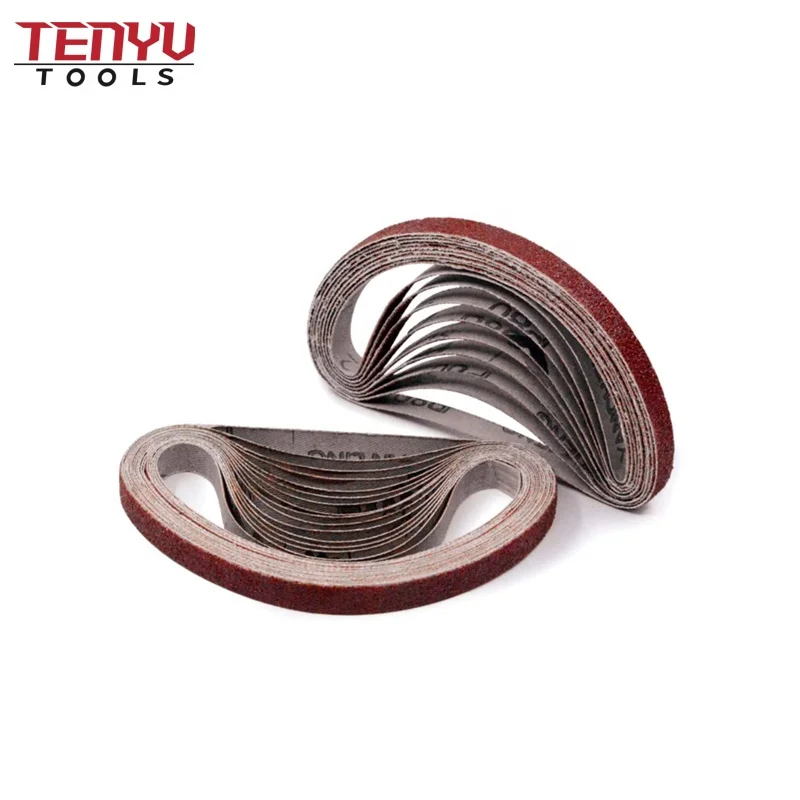 1/2 X 18 Inch 60/80/120/180/240 Grits Soft Cloth Alumina Particles Abrasive Belt for Metal/Grinding Polishing