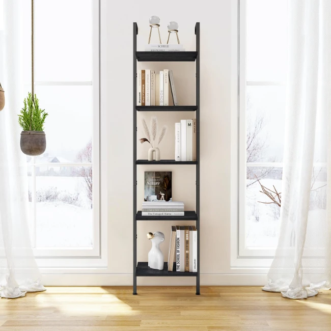 SAMKAI TJ-8 ladder shelf Easy Assemble Glass Storage Organizer for Living Room Manufacturer Customized Wholesale Panel Furniture
