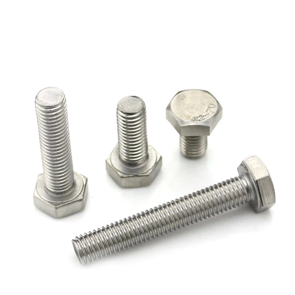 Stainless hex head bolts a2-70 M12x1.25x20 price bolt and nut din 933