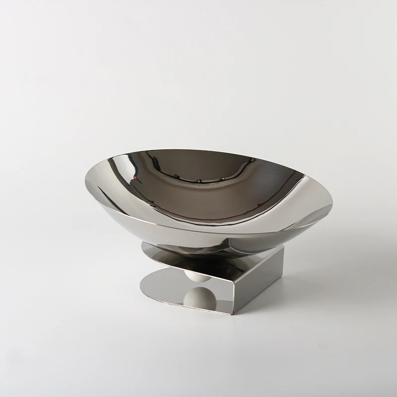 Luxury Home Decor Half Candy Tray Elegant Metal Serving Tray for Room Decoration