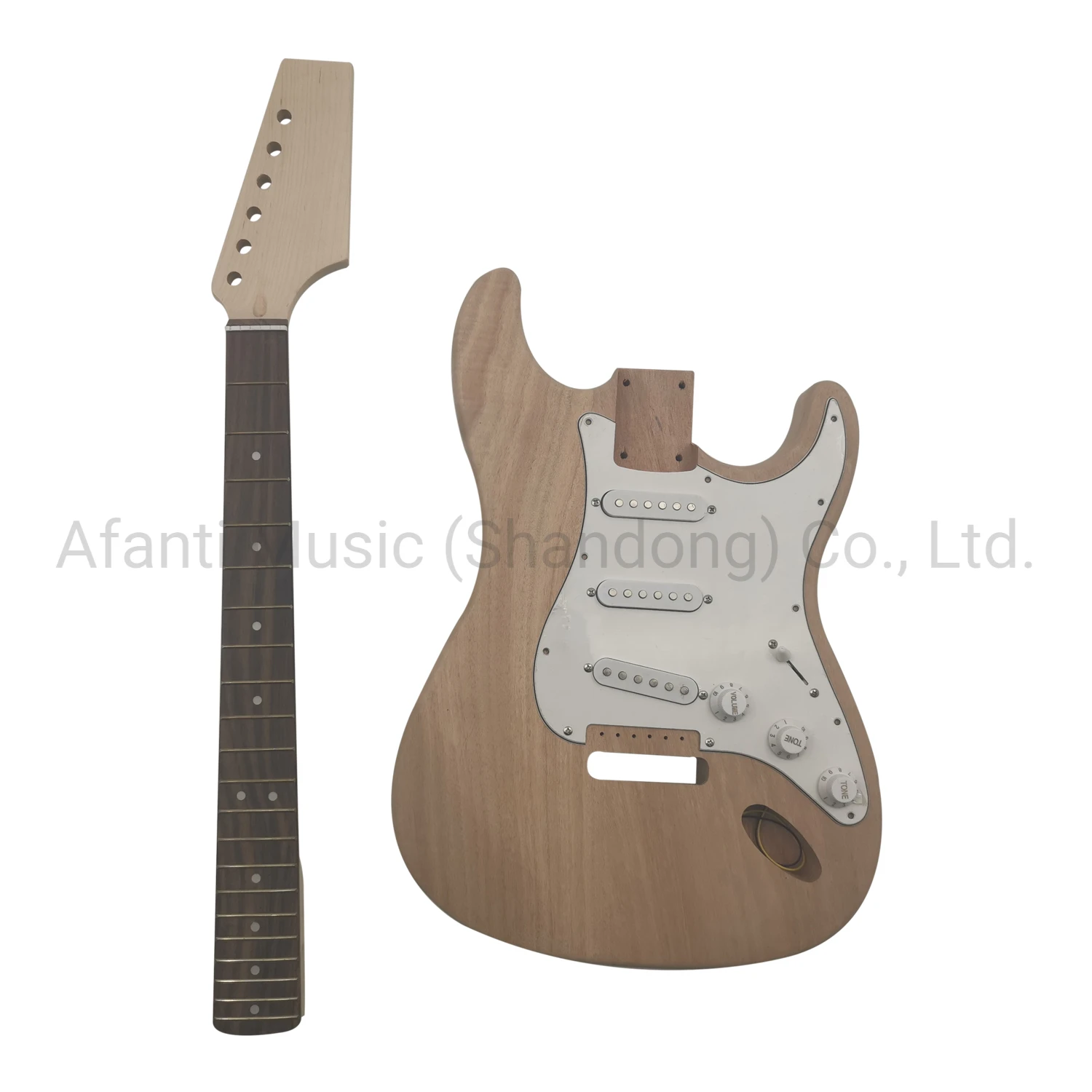 Afanti unfinished blank headstock DIY solid mahogany body Electric Guitar Kit