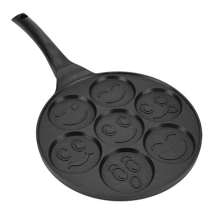 10.5 Inch Smile Face Non Stick Pancake Grill Blini Griddle Crepe Fry Pan