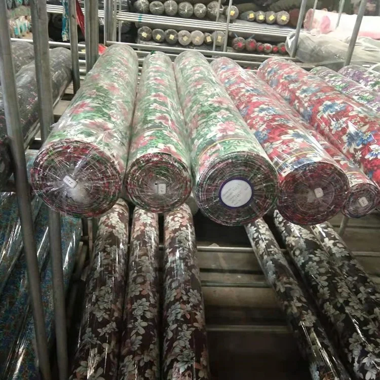 
Custom color floral wholesale 100% rayon printed fabric for women dress 