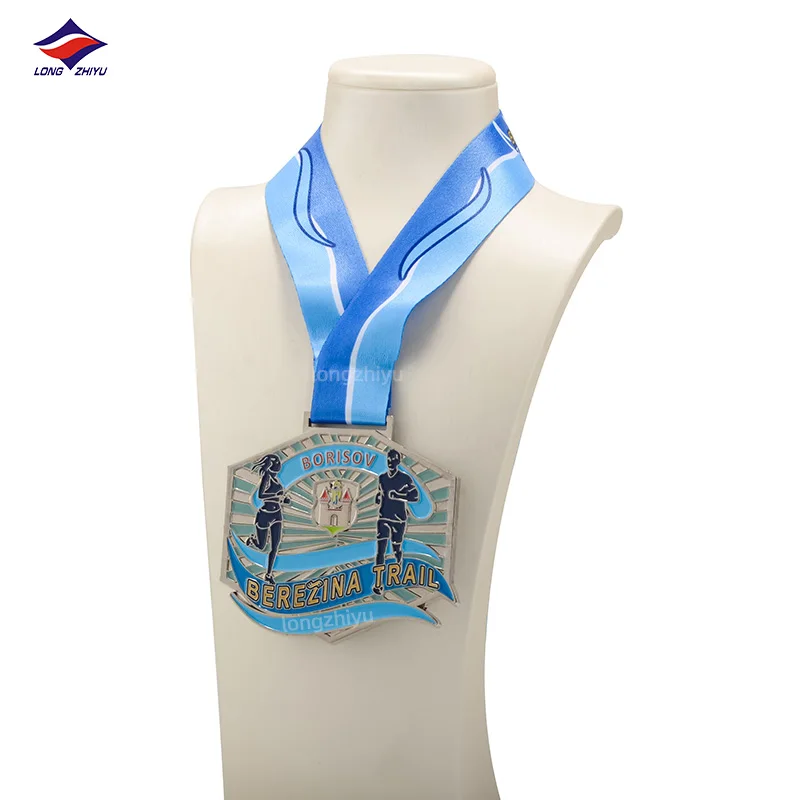 Longzhiyu Custom Marathon Finisher Medal Awards Medallion Metal Crafts Kuwait Medals with Logo Ribbon
