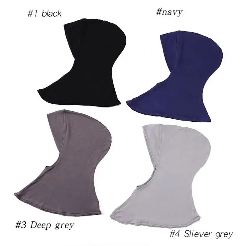 Wholesale New Jersey Cotton Solid Color Malaysia Underscarf Undercap Ninja Muslim Over Neck Inner Hijab Caps For Women