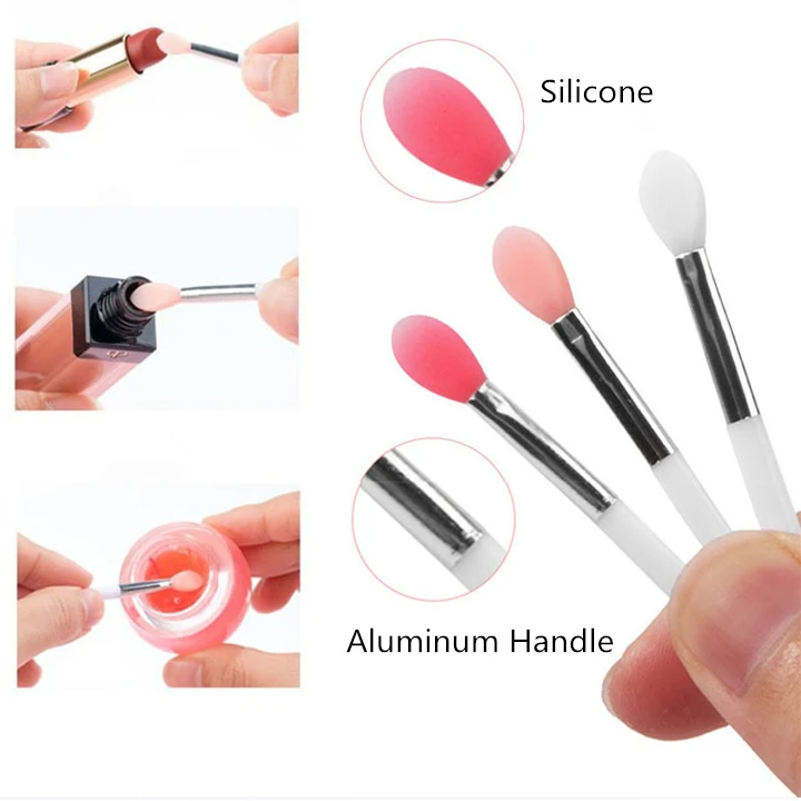 Wholesale Mini Soft Silicone Applicator Makeup Brush Small Reusable Portable Lip Brush For Lip Mask Lip Blam