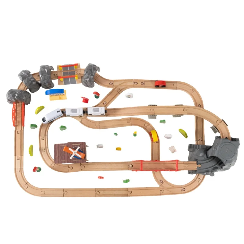 Hot Selling Children Educational Learning Kids Play Railway Set Wooden Train Toy for Baby Train Toy