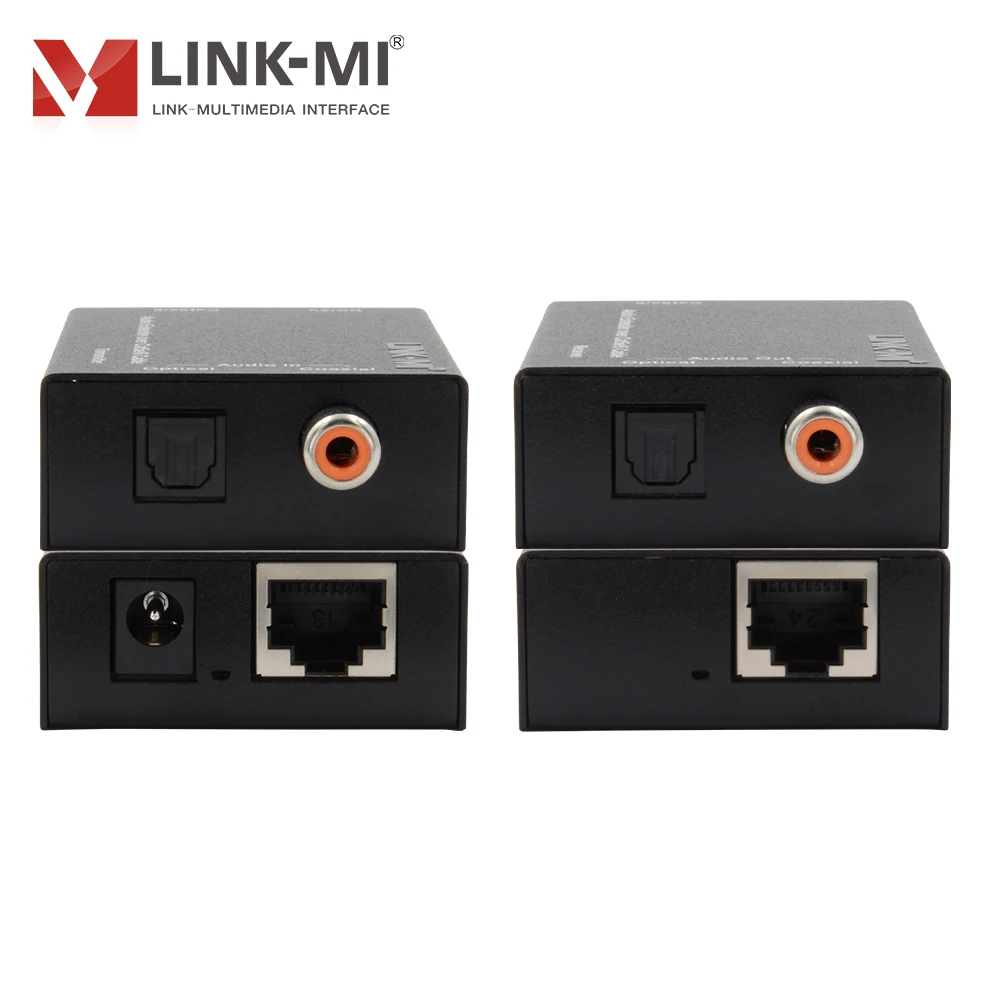 LINK-MI Audio Extender over Cat5e/6 Cable Up to 300m Support Digital Coax or Optical Toslink Digital 5.1 zero signal loss SPDIF