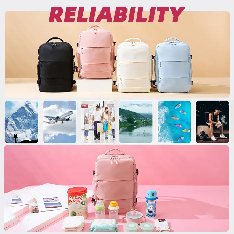 Large Capacity Dry Wet Custom Waterproof USB Charging Port Laptop Luggage Sleeve Weekender Travel Backpack with Shoe Compartment