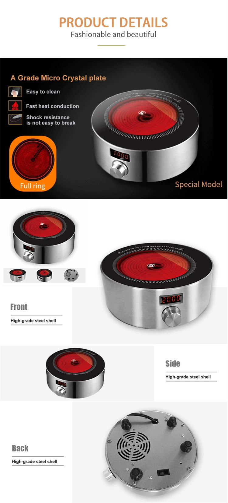 Reasonable price  Stainless Steel infrared Induction Cooker