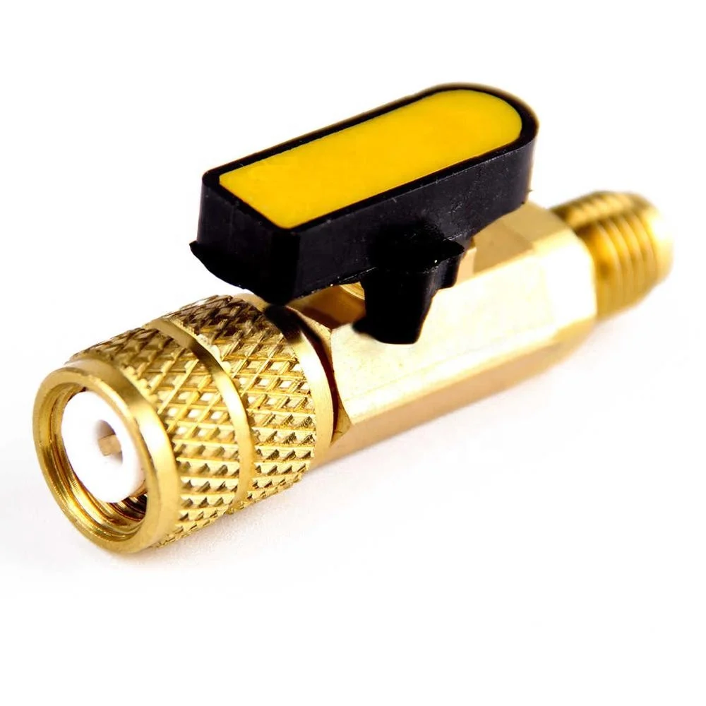 3 Color AC Charging Hoses Brass Straight Ball Valves for Refrigeration Manifold Gauges