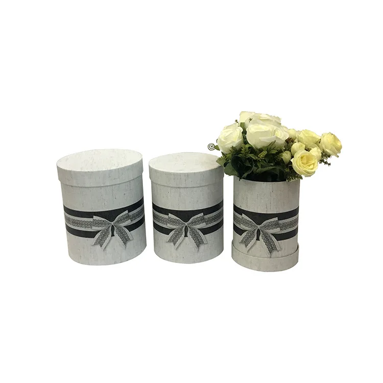 Spot fashion bowtie printed flower hug bucket 3 piece drum set flower box gift box