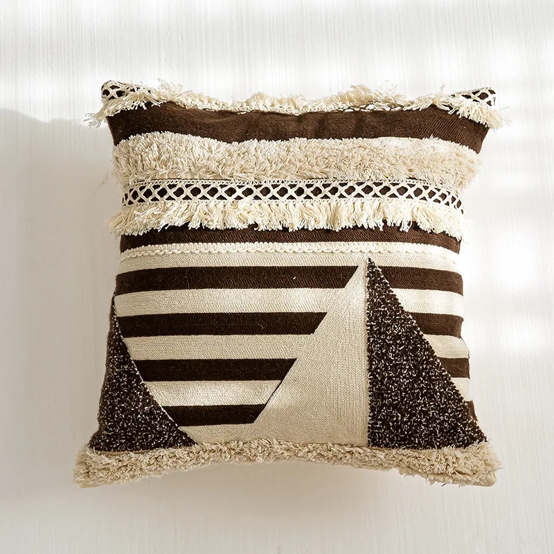 Indian cushion cover macrame decor cushion cover moroccan tufted pillow cover