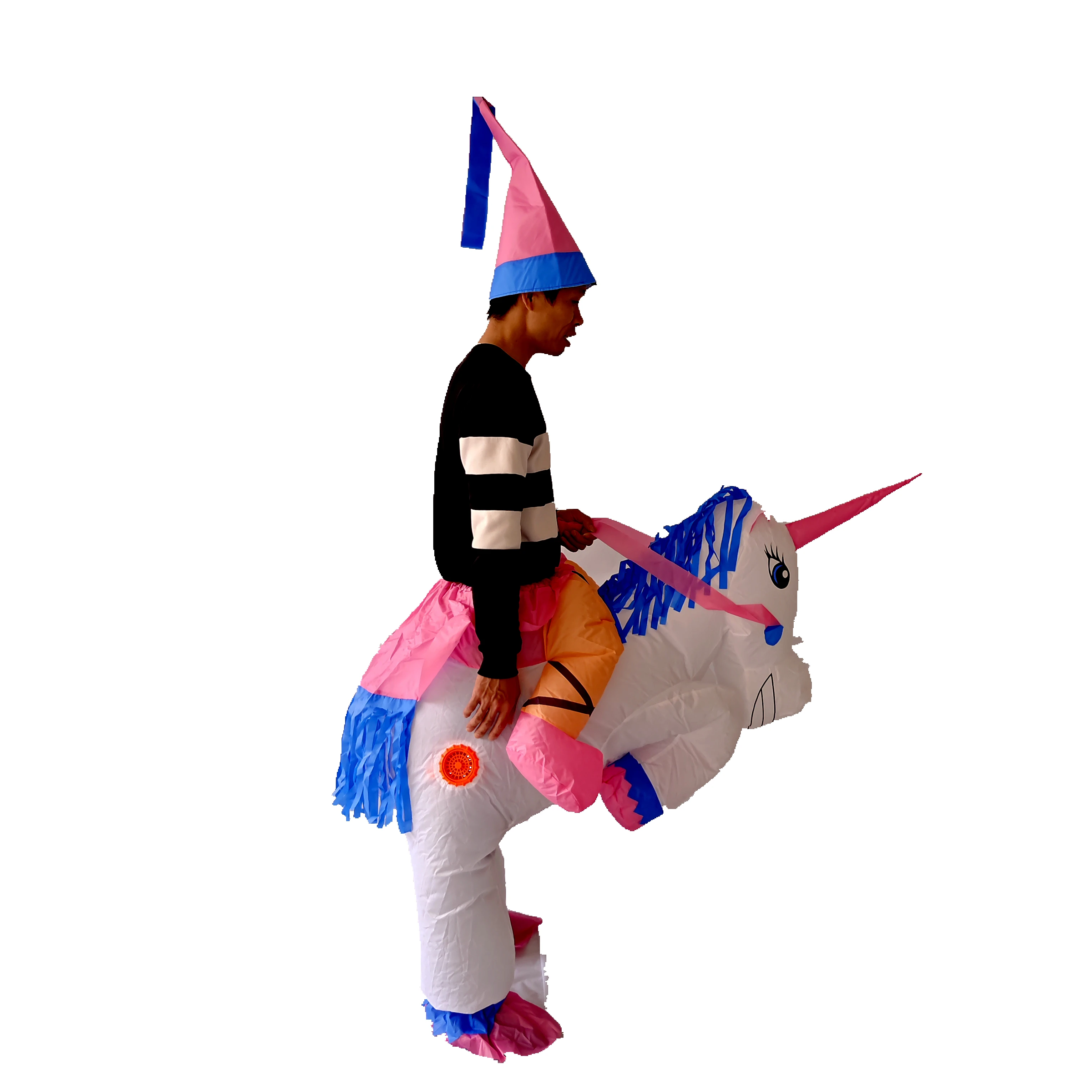 Cute Inflatable Cartoon Animal Toy for Adult Party Decoration Inflatable Costume Riding a Unicorn Air Blow-up Inflatable Costume