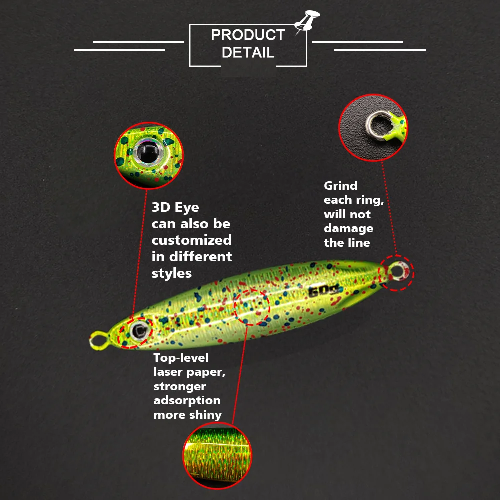 XUHANG JF07 10g 15g 20g 30g 40g 60g Slow Pitch Metal Deep Sea Jig Jigging Lure