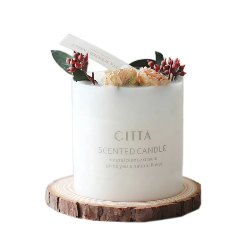 Hot Selling Dried Flower Scented Candles Soy Wax And Fragrance Oils Aromatherapy Aroma Candles With Glass Jar Tin Gift Box