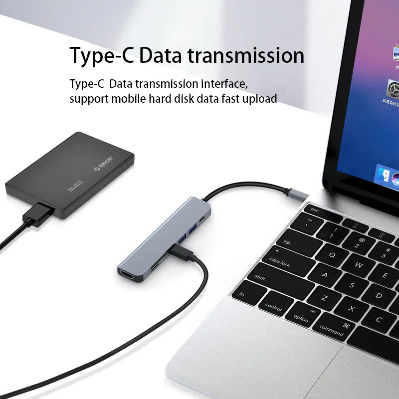 HDTV 4K 60Hz 30Hz RJ45  USB 3.0 Type C HUB 7 in 1 SD TF 3.0 c hub docking station for Macbook pro