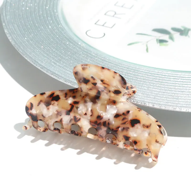 JYY 9.5cm big acetate large neon claw clips for thick hair custom logo hair claws translucent bulk hair clips for women clamp