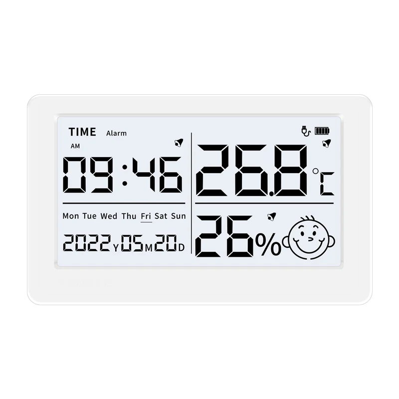 Factory price LX8115 digital thermometers Indoor hygrometer Room temperature Multifunctional alarm clock Thermometer hygromet