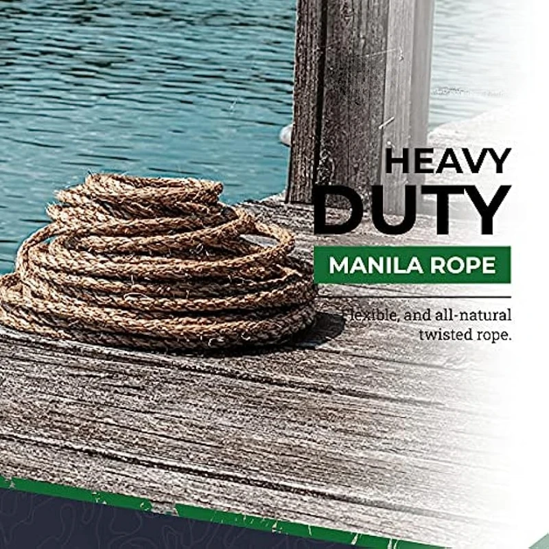Twisted Manila Rope Natural 3 Strand Fiber Hemp Rope for Indoor and Outdoor Use Multipurpose Manila Rope for Crafts DIY