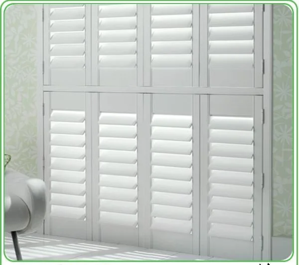 Minimalism White Color Bedroom Bathroom Popular PVC Plantation Shutters PVC Blinds