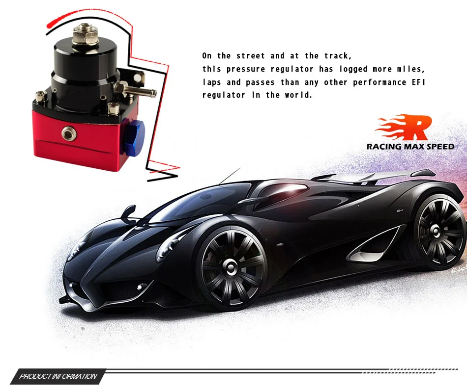 
Racing auto Billet an6 hose universal adjustable fuel pressure regulator adjustable 0-160psi with gauge fpr-005 