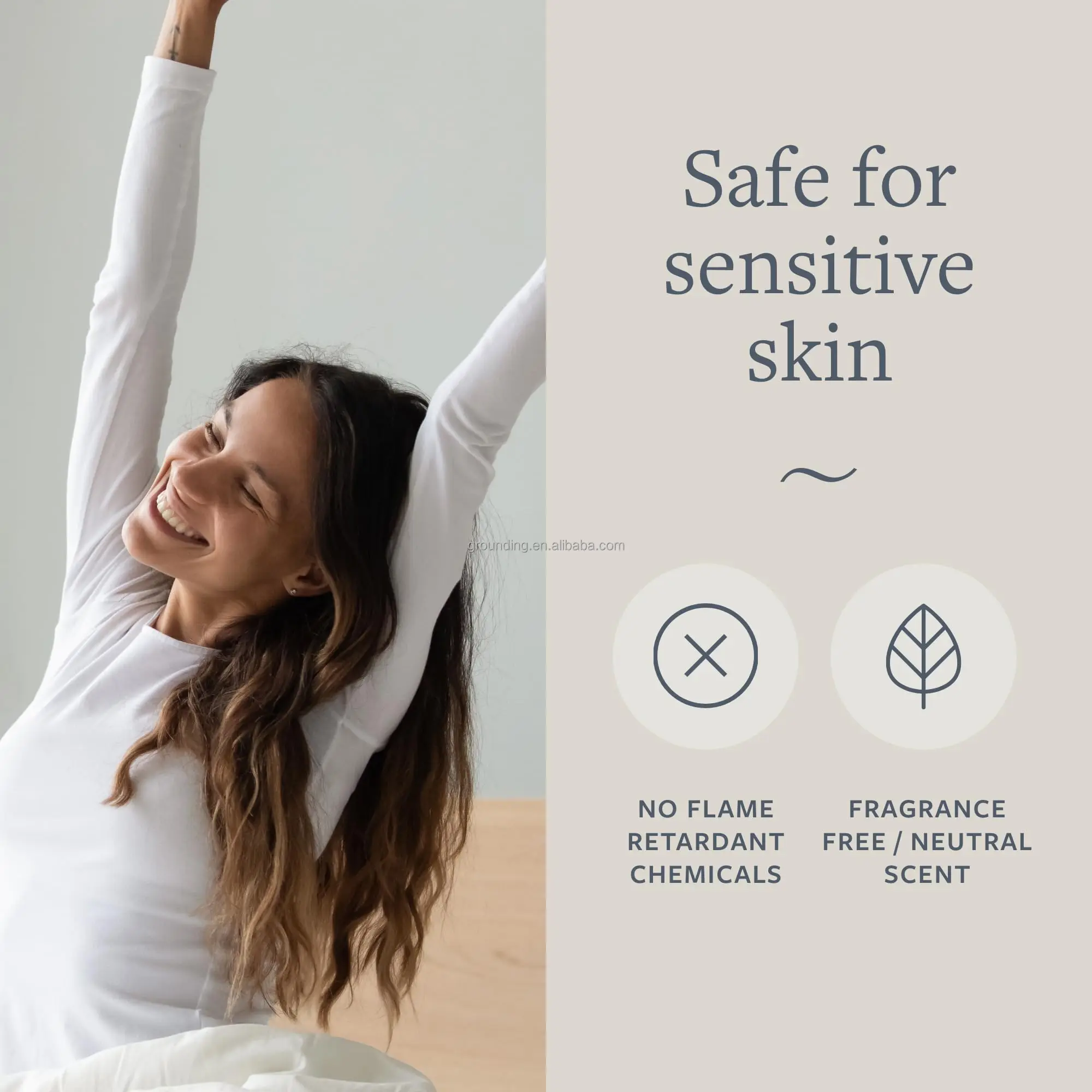 Customized Silver Cotton Conductive Earth Grounding Mattress Natural Wellness Fade Bed Sheets with Grounding Cord