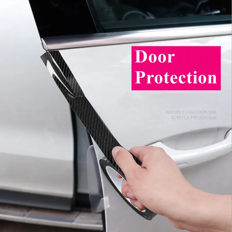 3D 4D 5D Car Carbon Fiber Tape DIY Protector Strip Auto Door Sill Side Mirror Anti Scratch Waterproof Protect Film