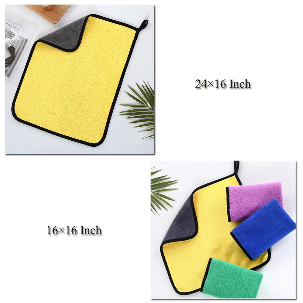 Microfiber Drying Towel Car Wash Deluxe Dual Layer Absorbent Plush Micro fiber Towel for Cars