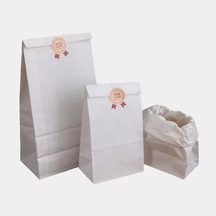 OEM food grade paper bag for packing bread fried chicken food bag with food grade greaseproof paper