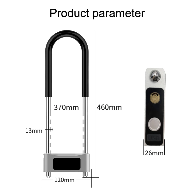 
Smart Electronic App Remote Control Padlock Anti Theft Motorcycle Bike Wheel U Lock 