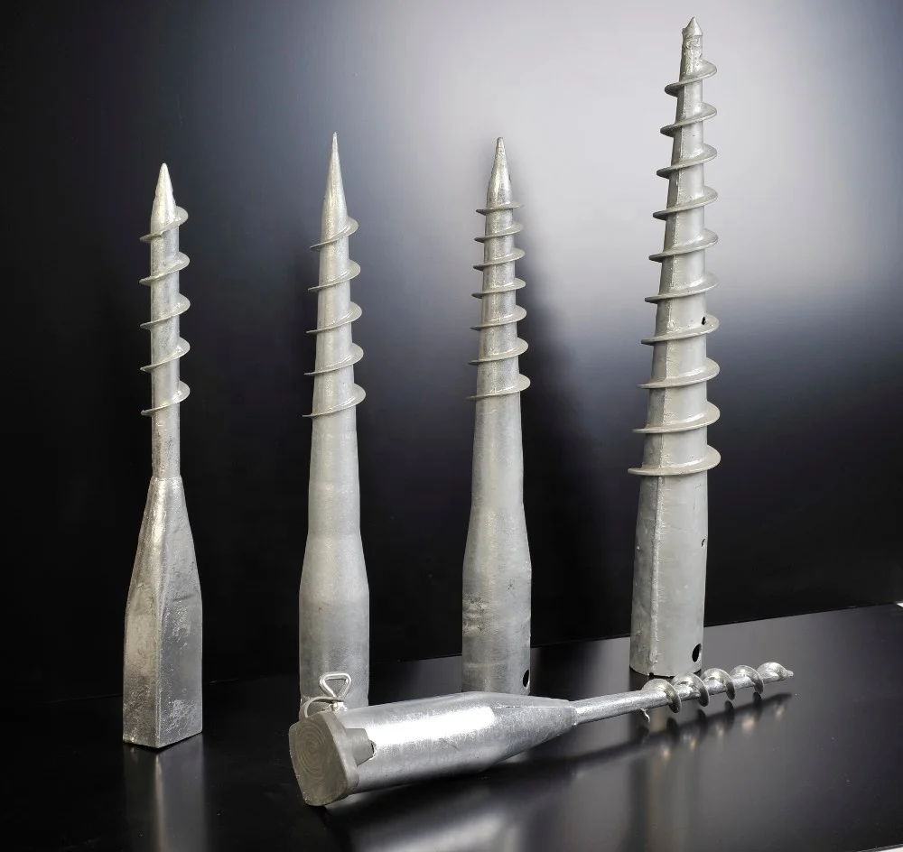 Manufacture galvanized ground earth screw pole post anchor for solar project