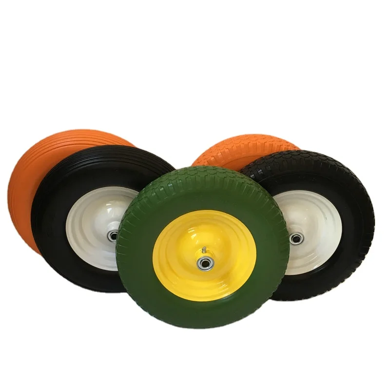 15 years professional manufacturer flat free tire 16 4008 solid pu foam wheel for wheelbarrow cart