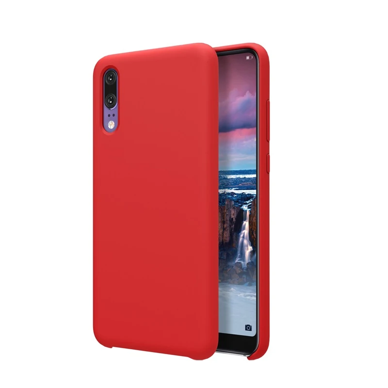 Anti-Slip Logo Custom Liquid Silicone Protective Case For Huawei P20 Pro Mate 20,Soft Microfiber Cloth Lining