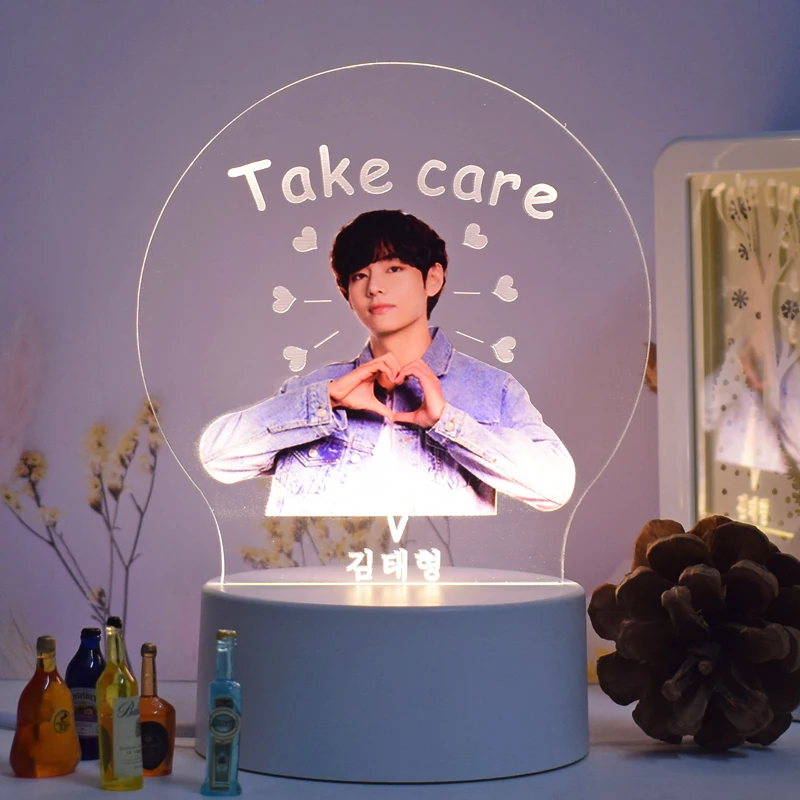 Trending Products 2023 New Arrivals K-pop Merchandise 3D Acrylic Night Light Kpop Table Lamp Custom Logo Desk Lighting