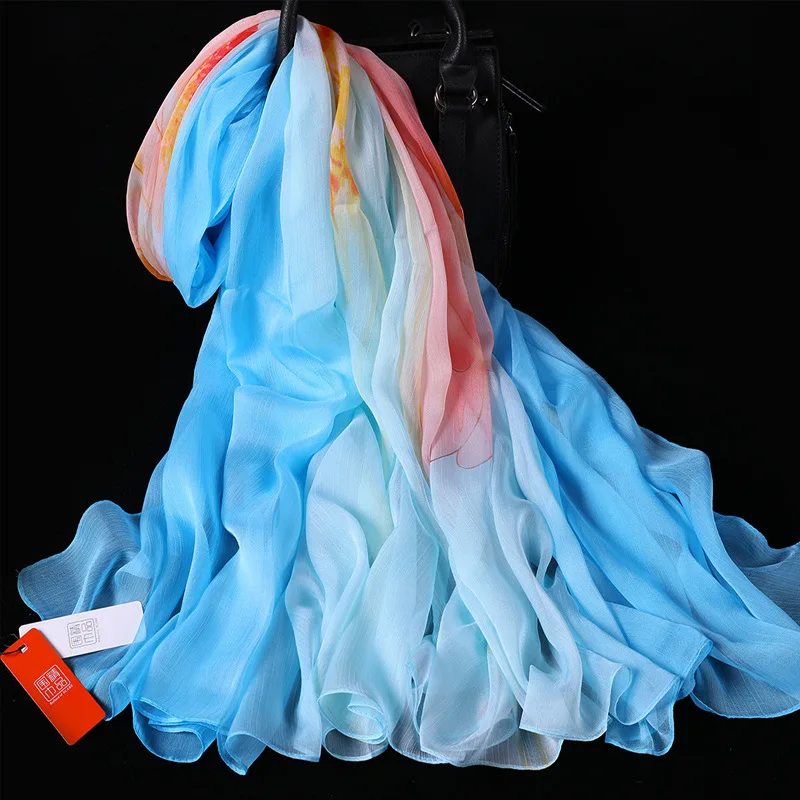 W140*L175cm  Anti-snatchSilk Scarves soft Hijab summer Scarf  High Quality Shawl Wrap Cape  Scarf Face Cover women ladies Girl